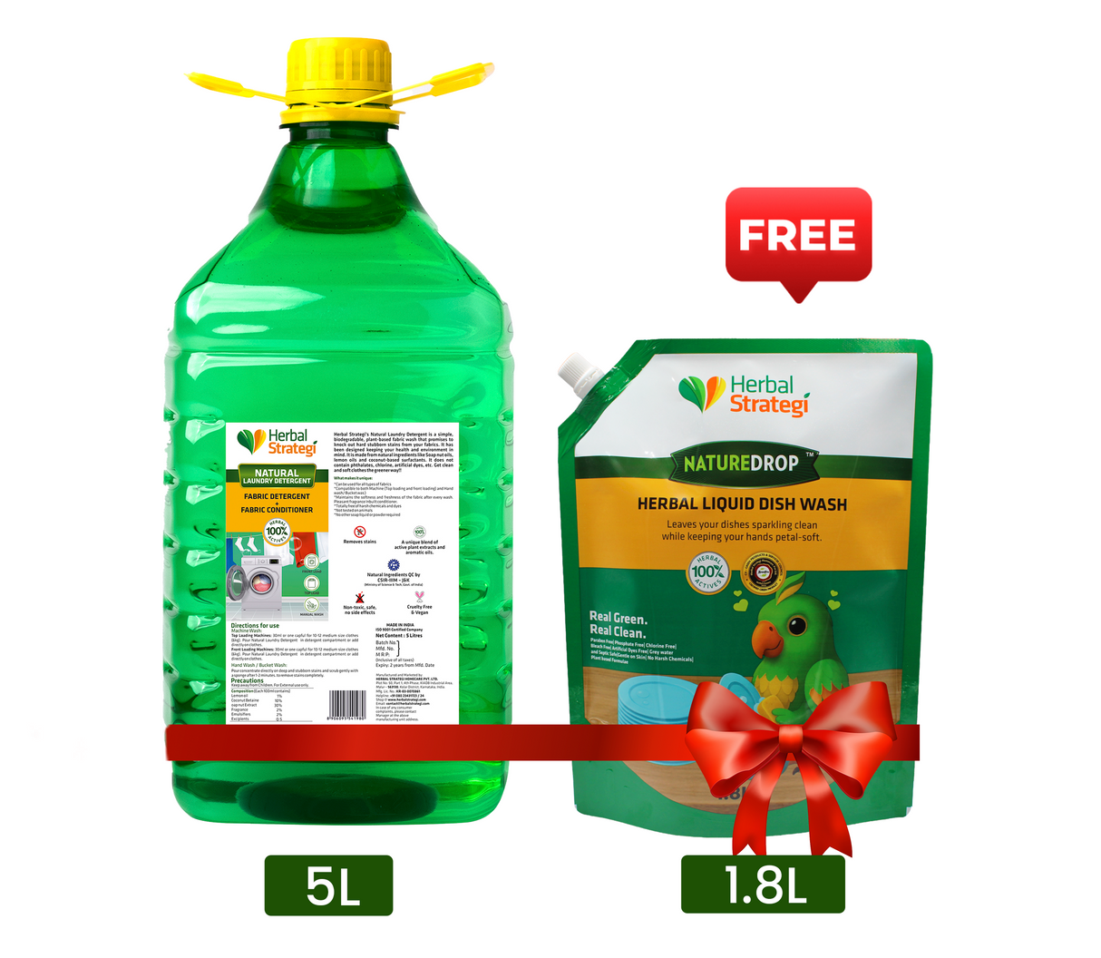 Buy Laundry Detergent 5L & Get Dishwashing Liquid 1.8L (Worth ₹475 ) FREE