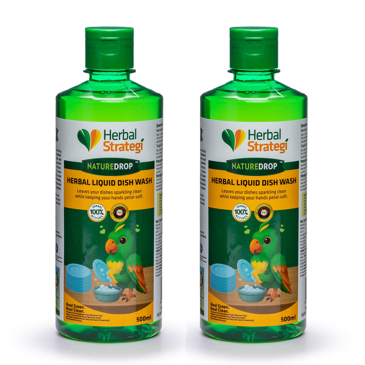 NatureDrop Dishwash Liquid – Khanewala Clean | Powered by Herbal Actives (Pack of 2 x 500 ml)