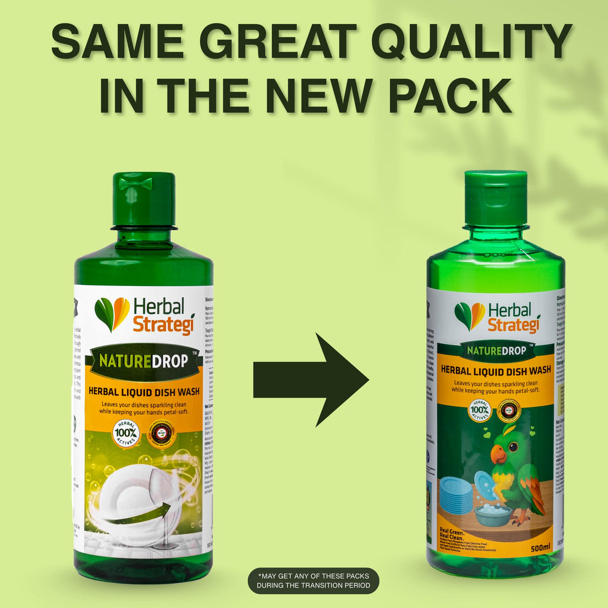 NatureDrop Dishwash Liquid – Khanewala Clean | Powered by Herbal Actives (Pack of 2 x 500 ml)