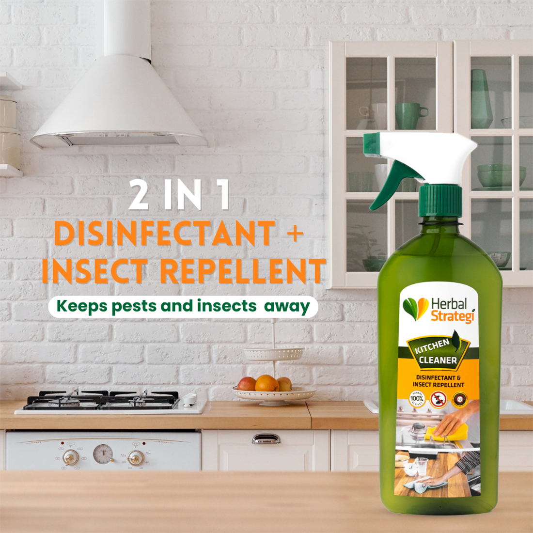 Herbal Kitchen cleaner,Disinfectant & Insect Repellent (Pack of 2 x 500 ml)