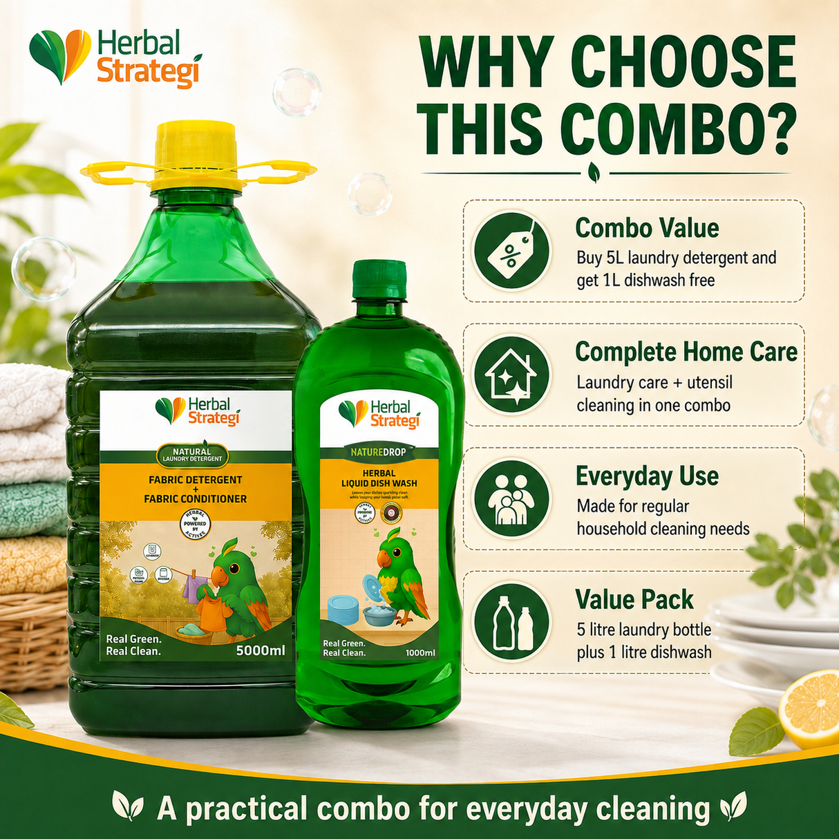 Buy 5L Laundry Detergent & Get 1L Dishwash Free