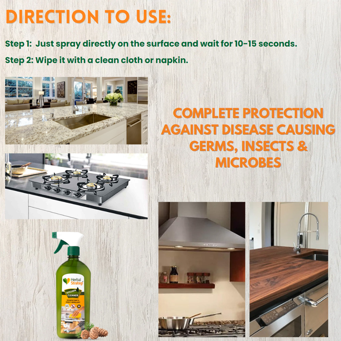 Natural Kitchen Cleaner | Kitchen-safe formula All Purpose Cleaner