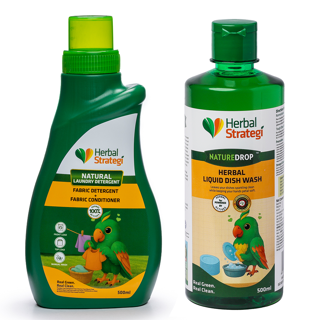 Herbal Fabric wash & Dishwashing liquid (pack of 500ml x 2 )