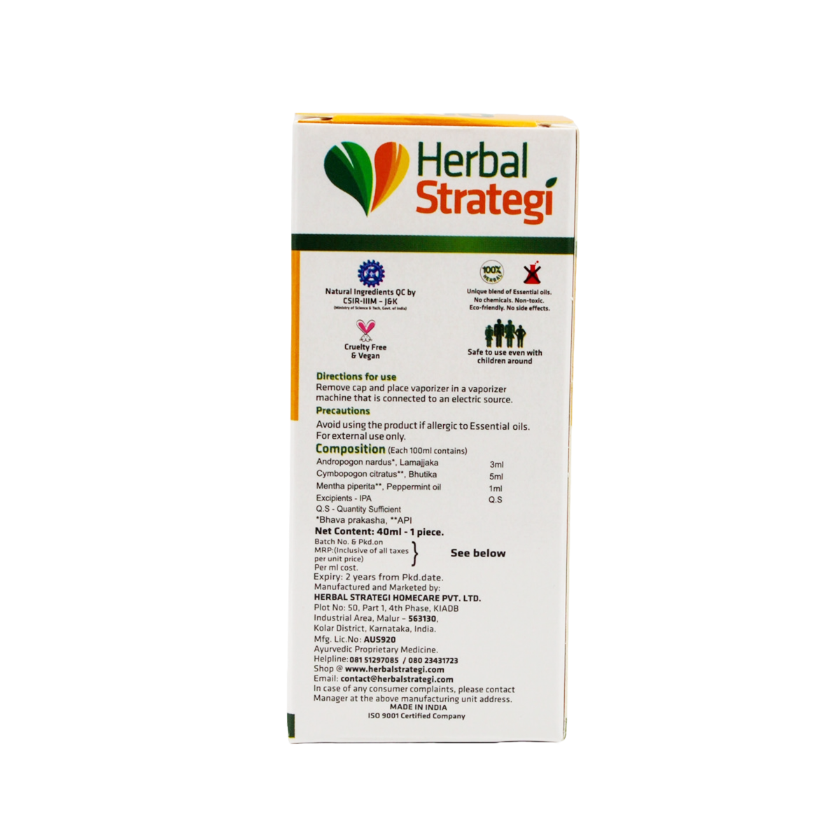 Herbal Mosquito Repellent Vaporizer | Pack Size: 40 ml