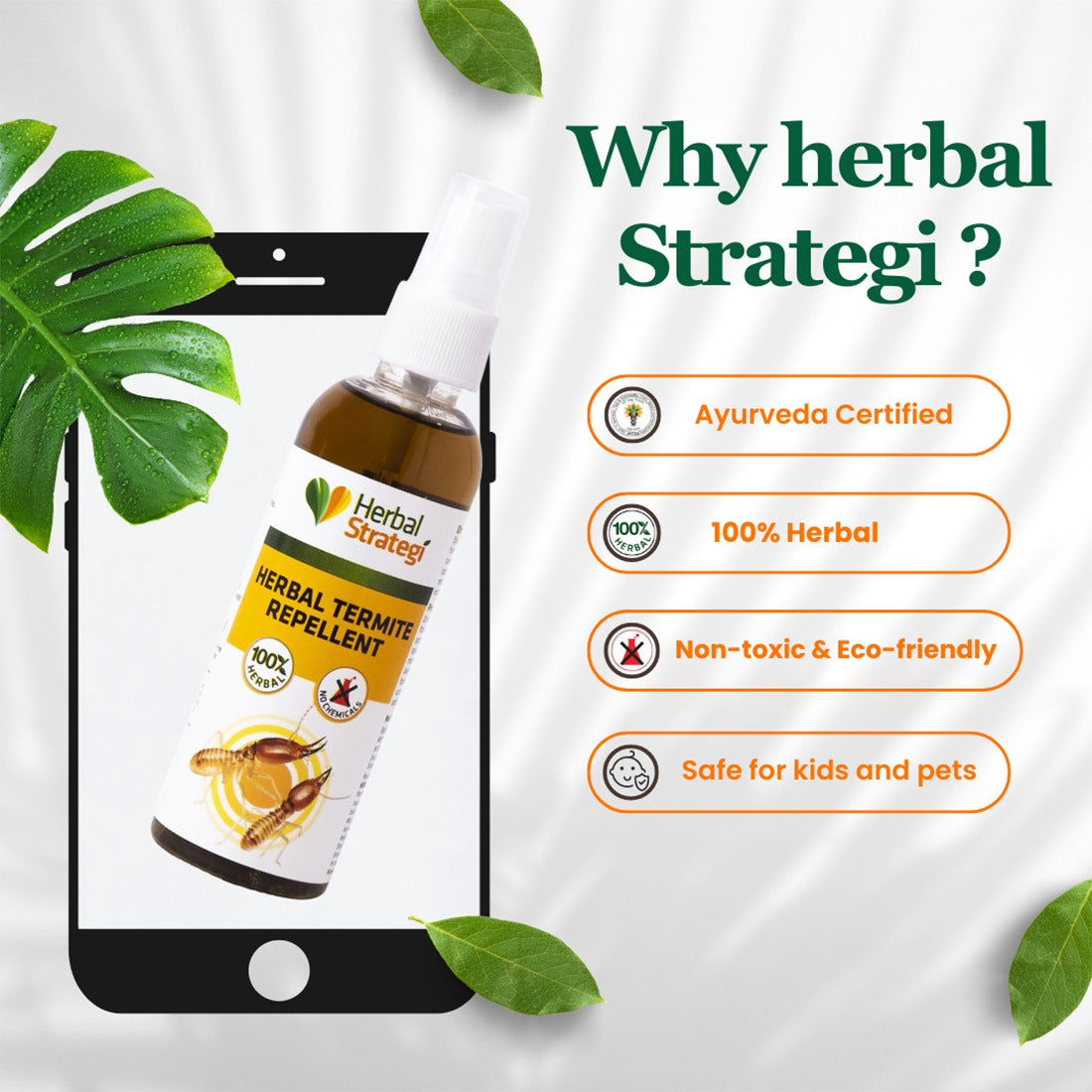 Herbal Termite Repellent Spray | Non - toxic | plant-based | 100% Herbal
