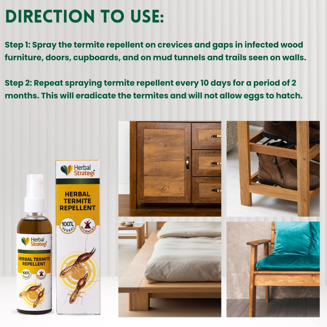 Herbal Termite Repellent Spray | Non - toxic | plant-based | 100% Herbal