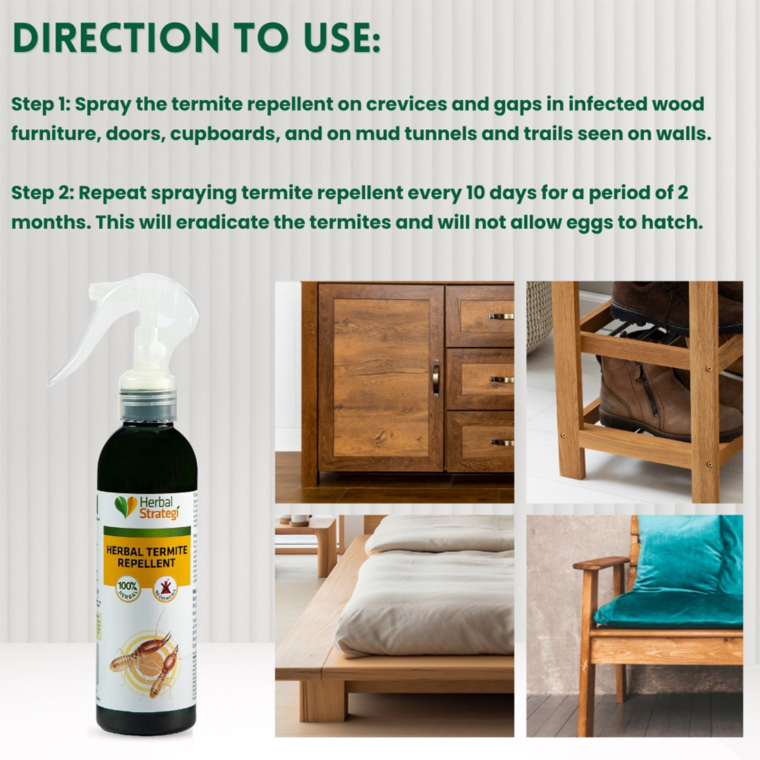 Herbal Termite Repellent Spray | Non - toxic | plant-based | 100% Herbal