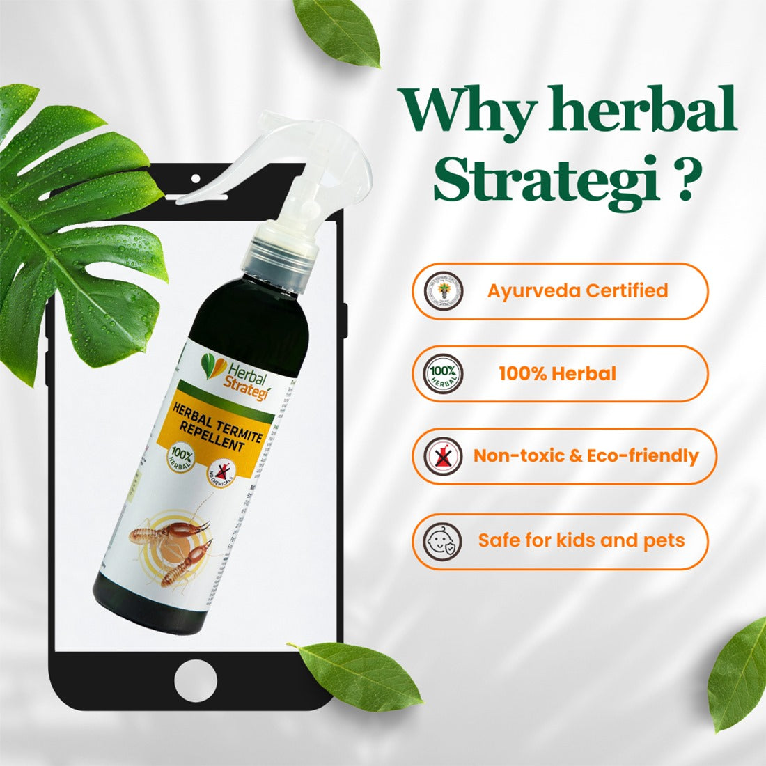 Herbal Termite Repellent Spray | Non - toxic | plant-based | 100% Herbal