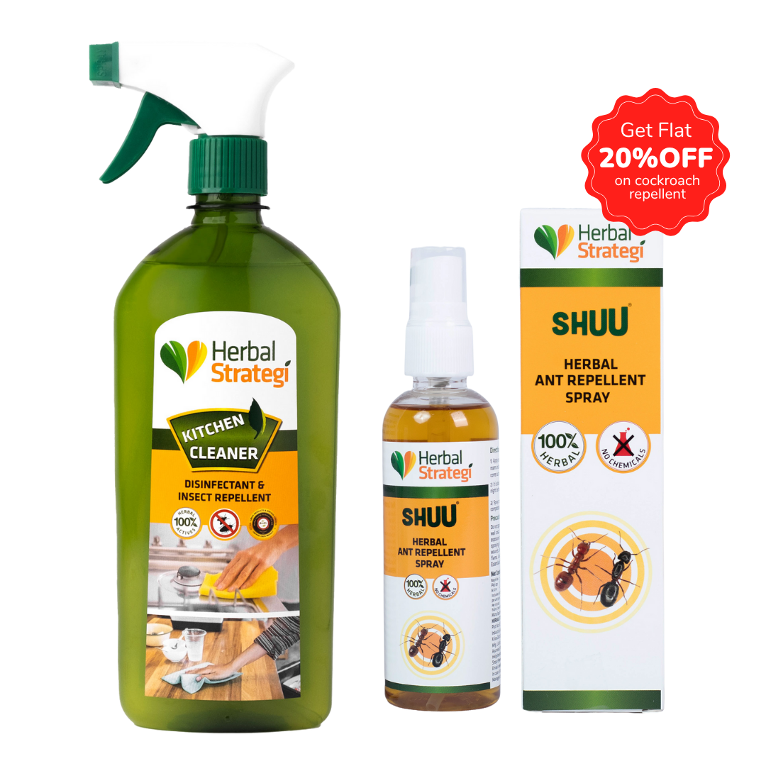 Diwali Kitchen Protection Combo – Herbal Kitchen Cleaner + SHUU Ant Repellent