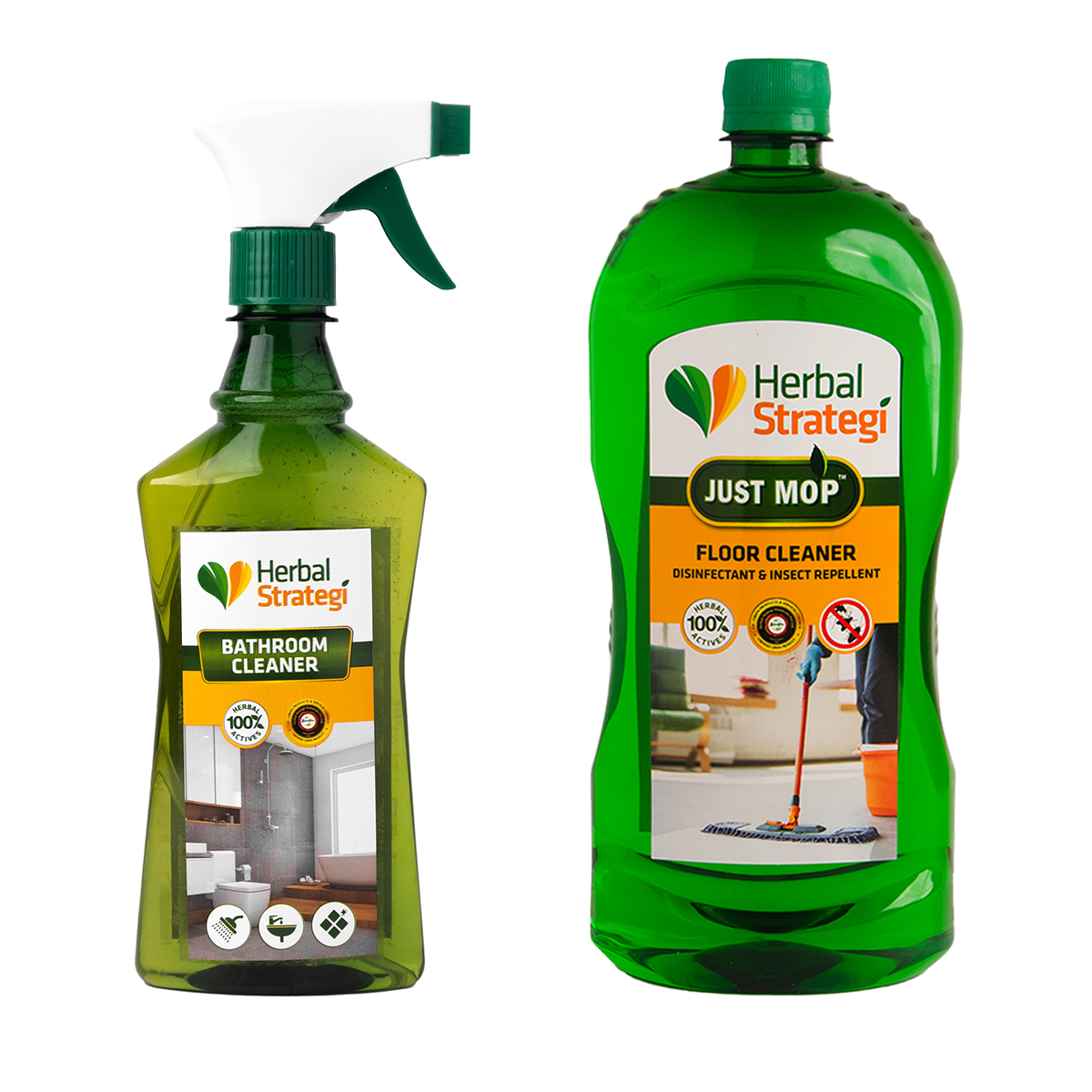 Herbal Bathroom Cleaner 500ml and floor cleaner 1ltr (pack of 2)