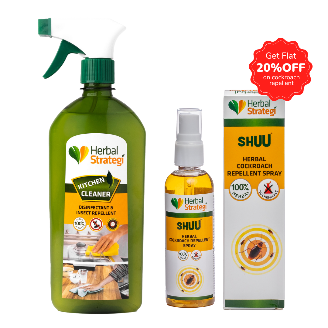 Diwali Kitchen Protection Combo – Herbal Kitchen Cleaner + SHUU Cockroach Repellent