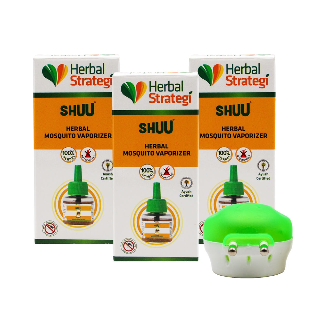 Herbal Mosquito Vaporizer 40 ml with Machine (Pack of 3 with machine)