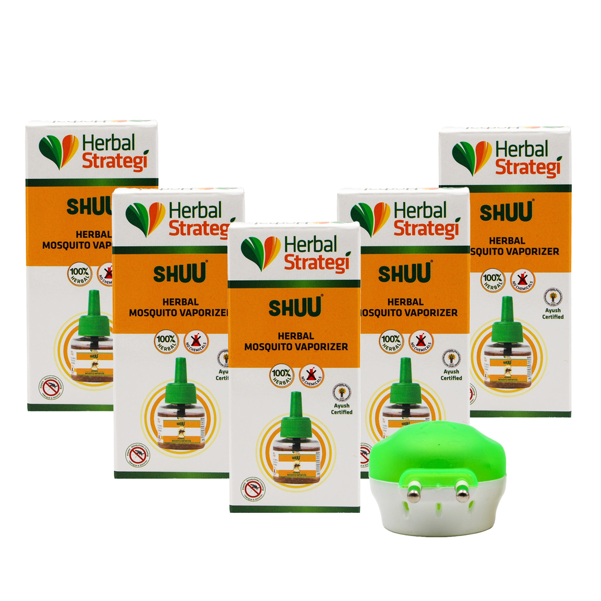 Herbal Mosquito Vaporizer 40 ml (Pack of 5) + Free Machine