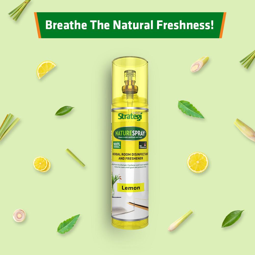 Lemon Herbal Room Disinfectant & Freshener | Product Size: 250 ml, 500 ml, 5 ltrs
