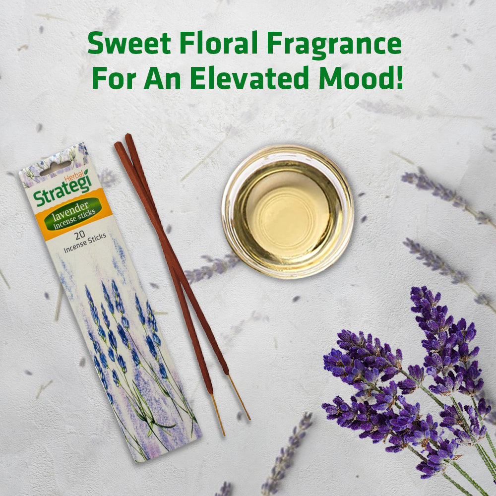 Herbal Lavender Aromatic Incense Sticks - 20 Sticks Per Pack