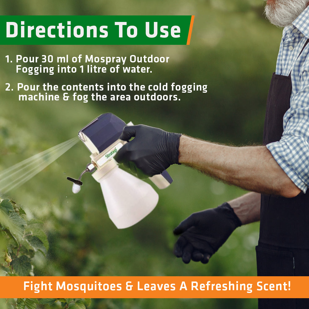 Herbal Outdoor Cold Fogging Solution For Mosquito | Product Size: 1 ltrs, 5 ltrs, 1 ltr+machine