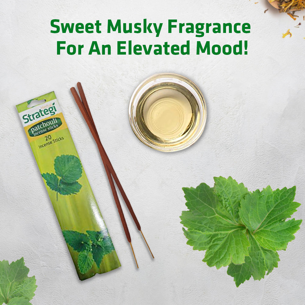 Herbal Aromatic Patchouli Incense Sticks | 20 Sticks Per Pack