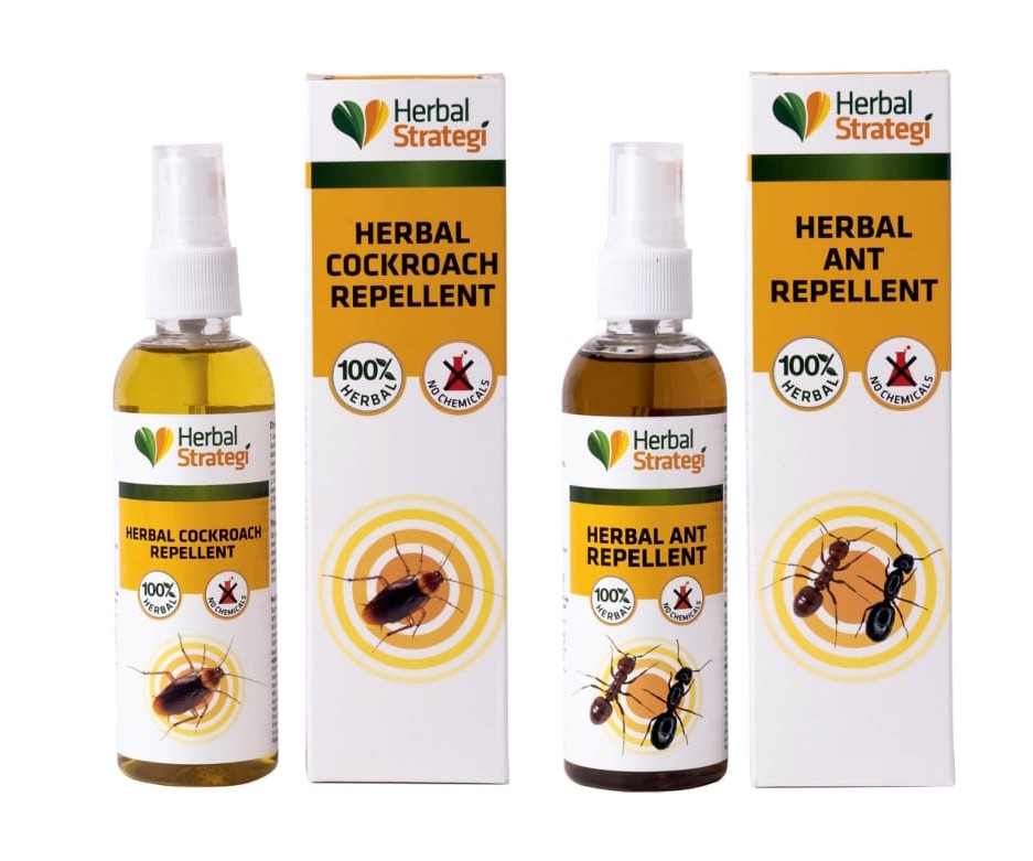 Herbal Cockroach Repellent & Ant Repellent (Pack of 2 - 100 ml Each)