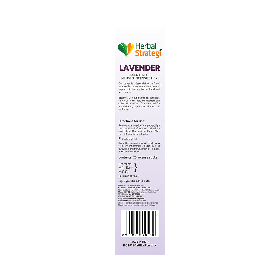 Herbal Lavender Aromatic Incense Sticks - 20 Sticks Per Pack