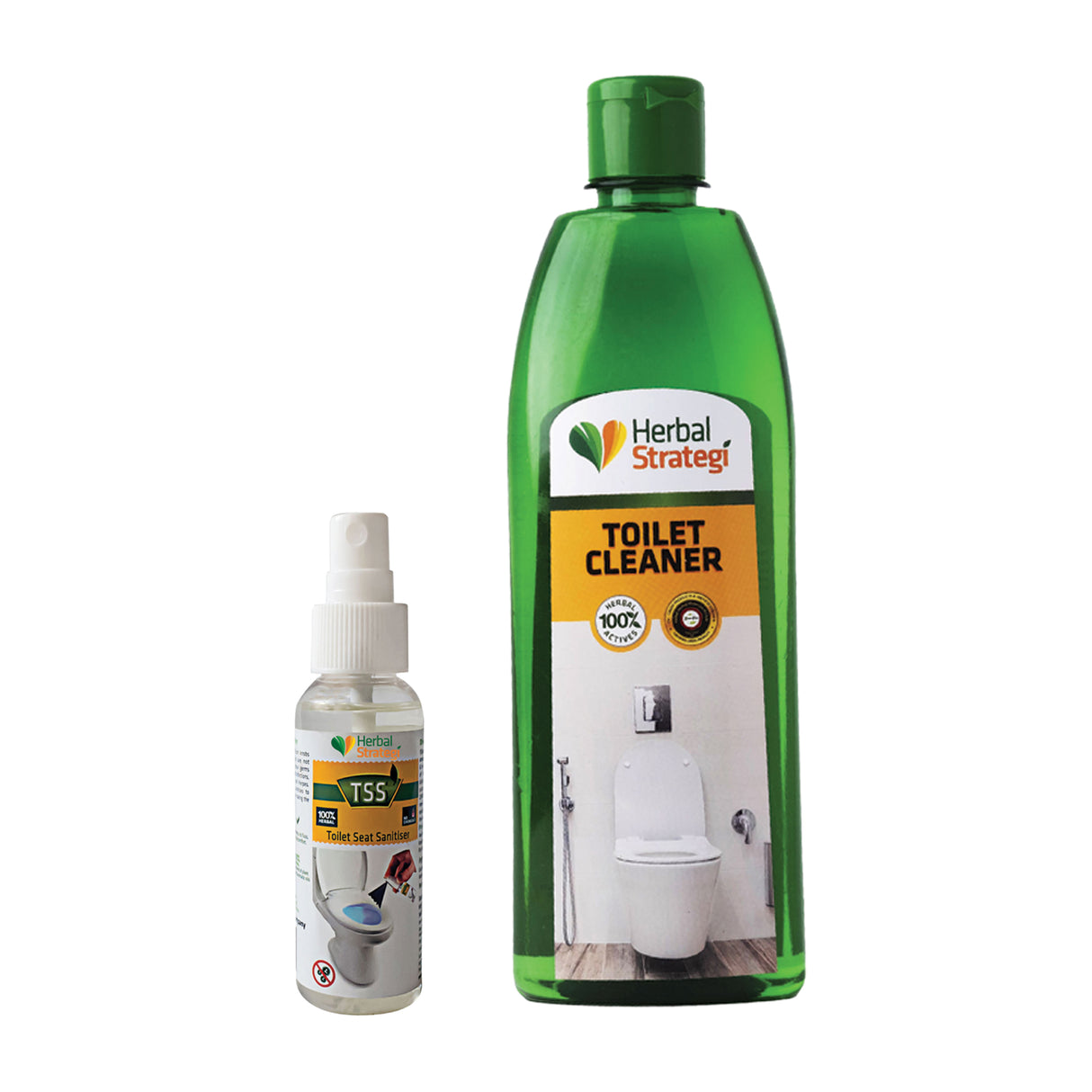 Herbal Toilet Seat Sanitiser 50ml & Herbal Toilet Cleaner 500ml (Pack of 2)