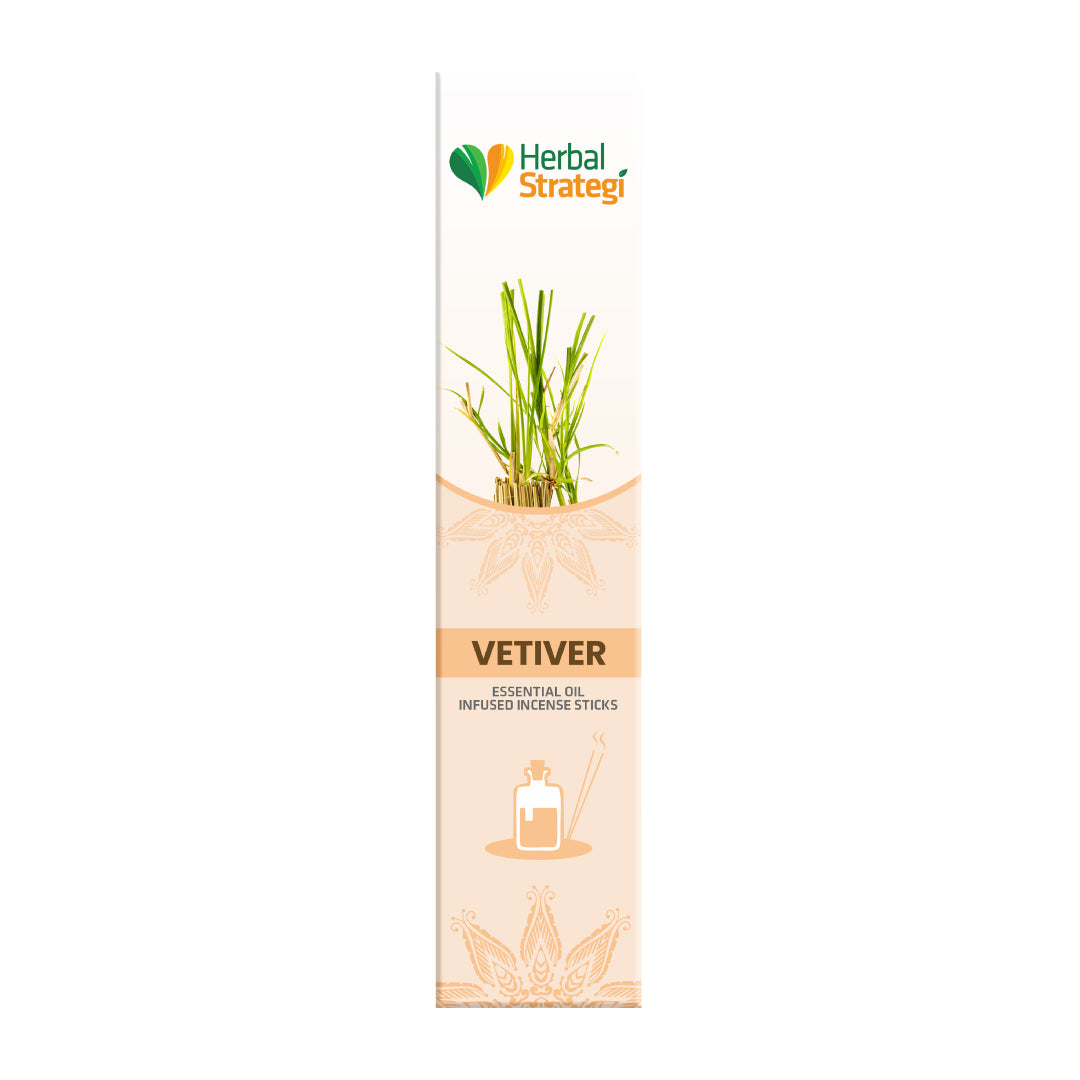 Herbal Aromatic Vetiver Incense Sticks | 20 Sticks Per Pack