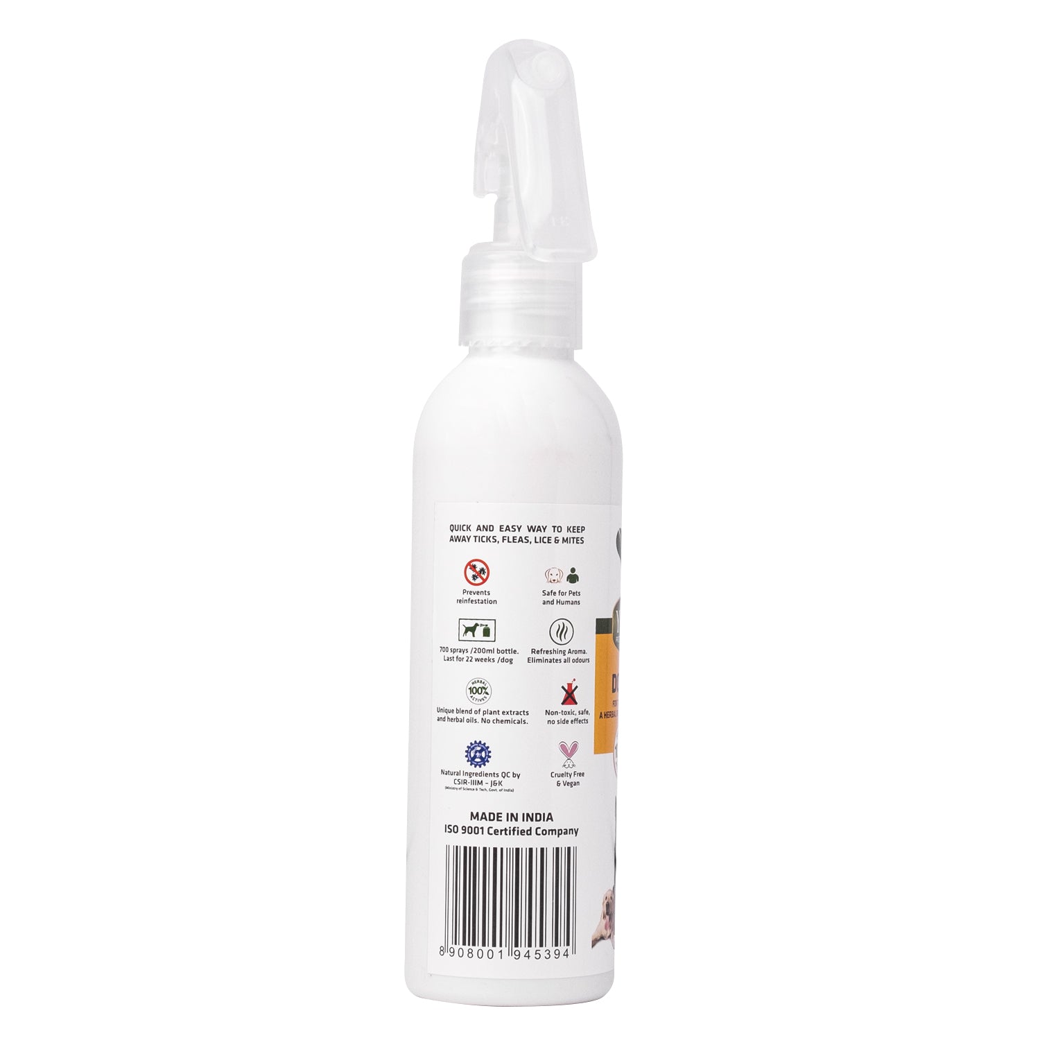 Herbal Ticks, Fleas, Lice and Mites Spray for Dogs | Product Size: 100 ml, 200 ml, 500 ml