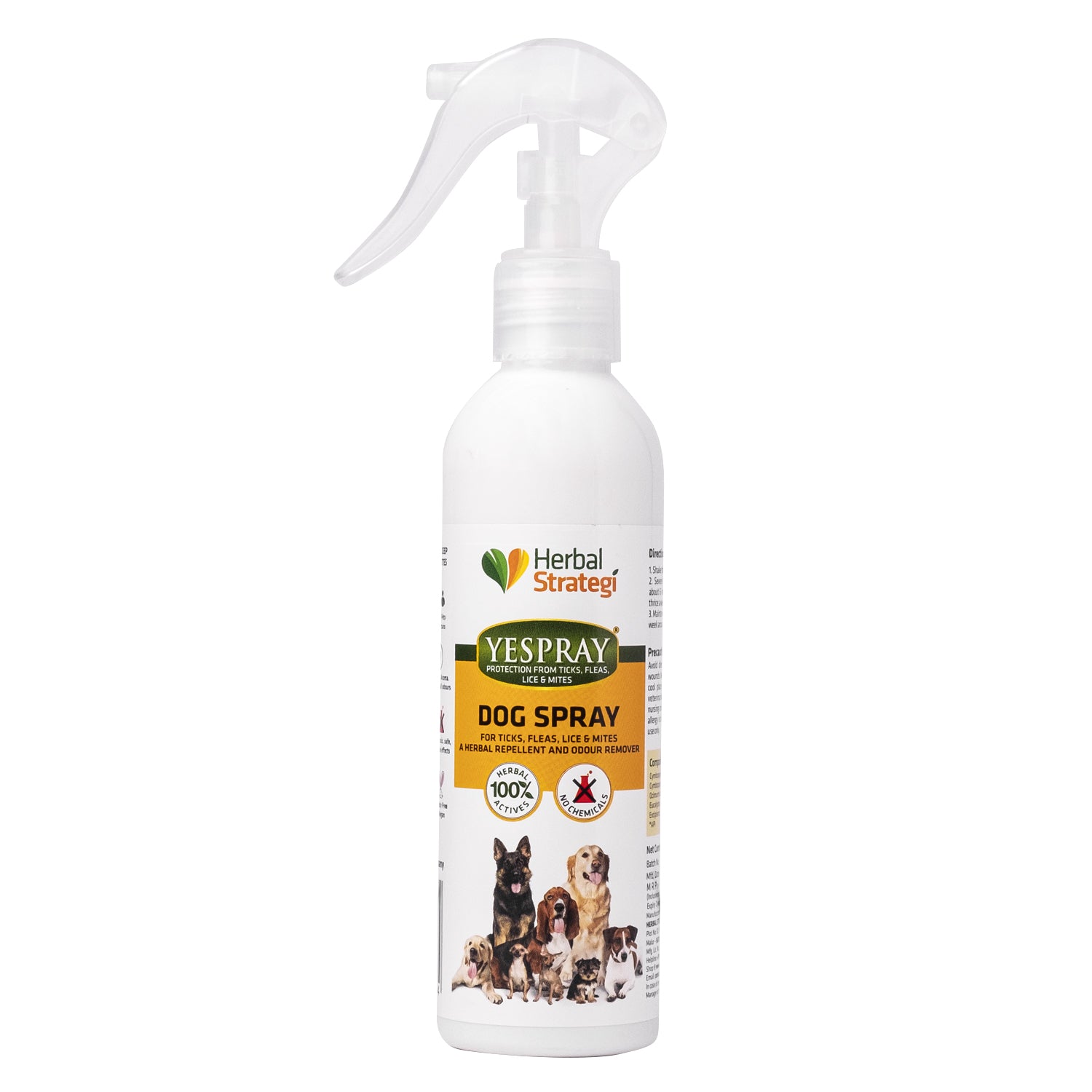 Herbal Ticks, Fleas, Lice and Mites Spray for Dogs | Product Size: 100 ml, 200 ml, 500 ml