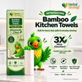 Herbal Strategi Bamboo Kitchen Towels | 120 GSM | Reusable & Washable | 18 Sheets
