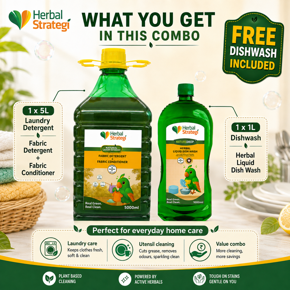 Buy 5L Laundry Detergent & Get 1L Dishwash Free