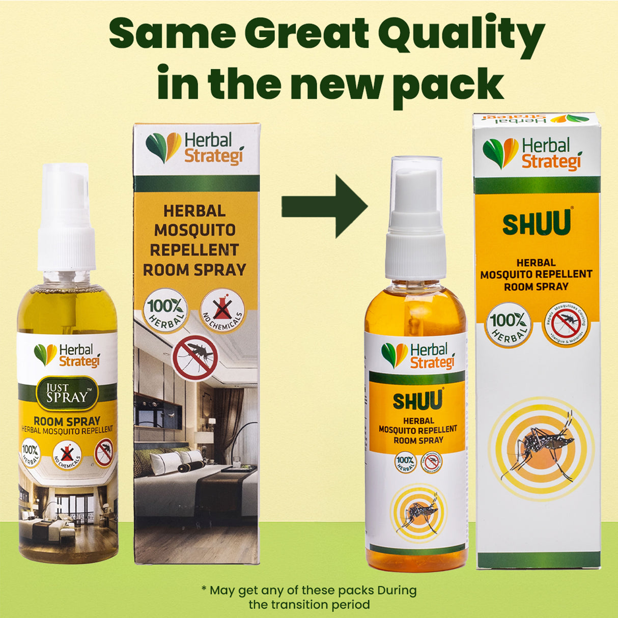 SHUU Herbal Mosquito Repellent Room Spray (Pack of 2  X 100ml)