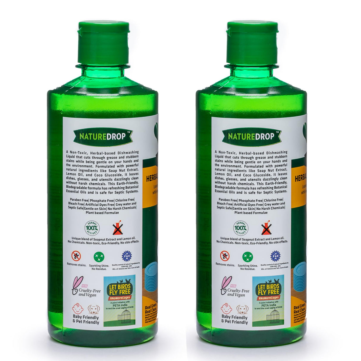 NatureDrop Dishwash Liquid – Khanewala Clean | Powered by Herbal Actives (Pack of 2 x 500 ml)