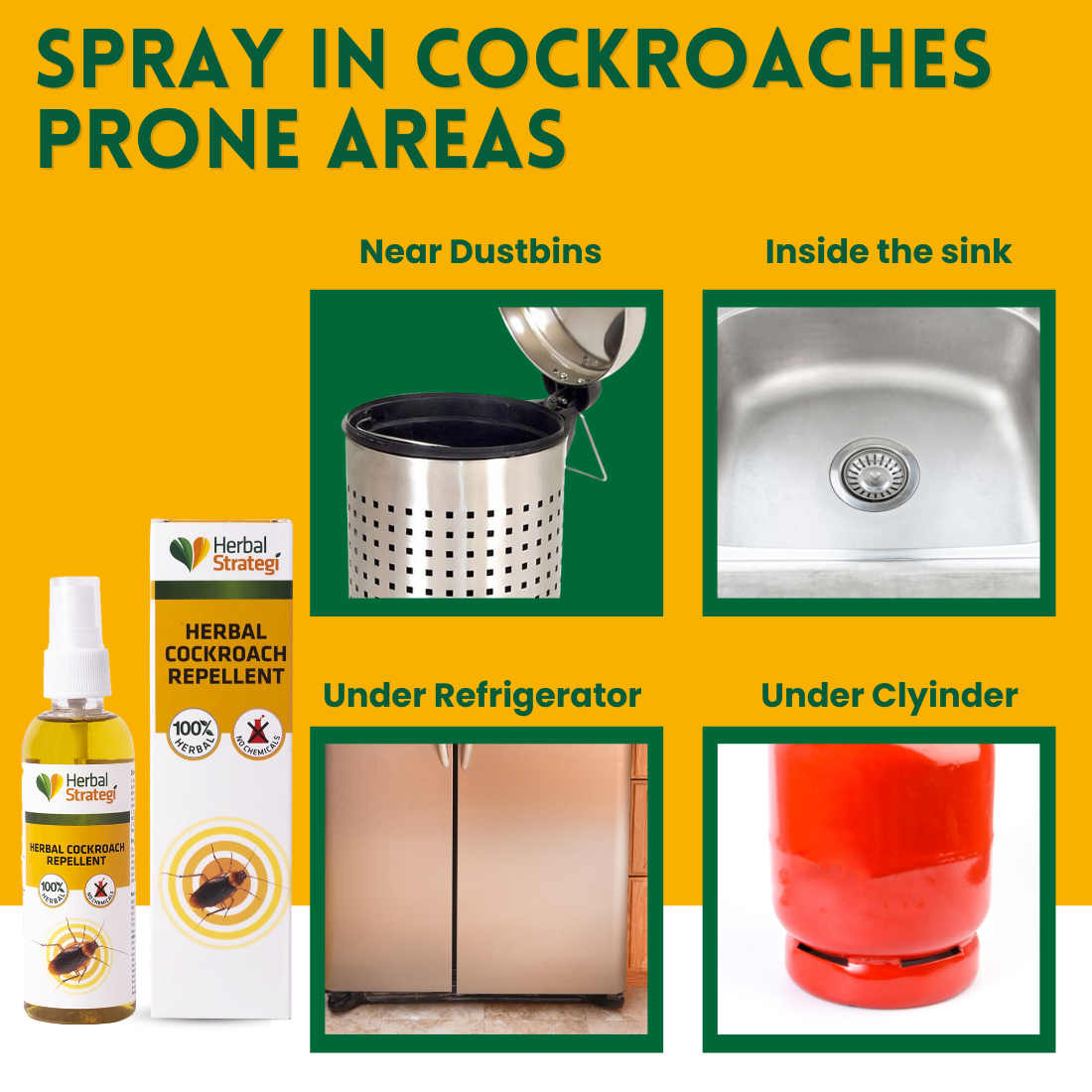 Herbal Cockroach Repellent Spray | Non - toxic | plant-based | 100% Herbal