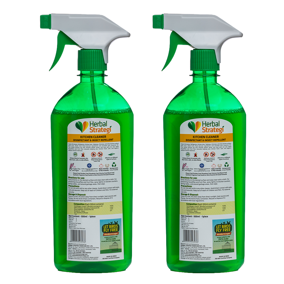 Herbal Kitchen cleaner,Disinfectant & Insect Repellent (Pack of 2 x 500 ml)