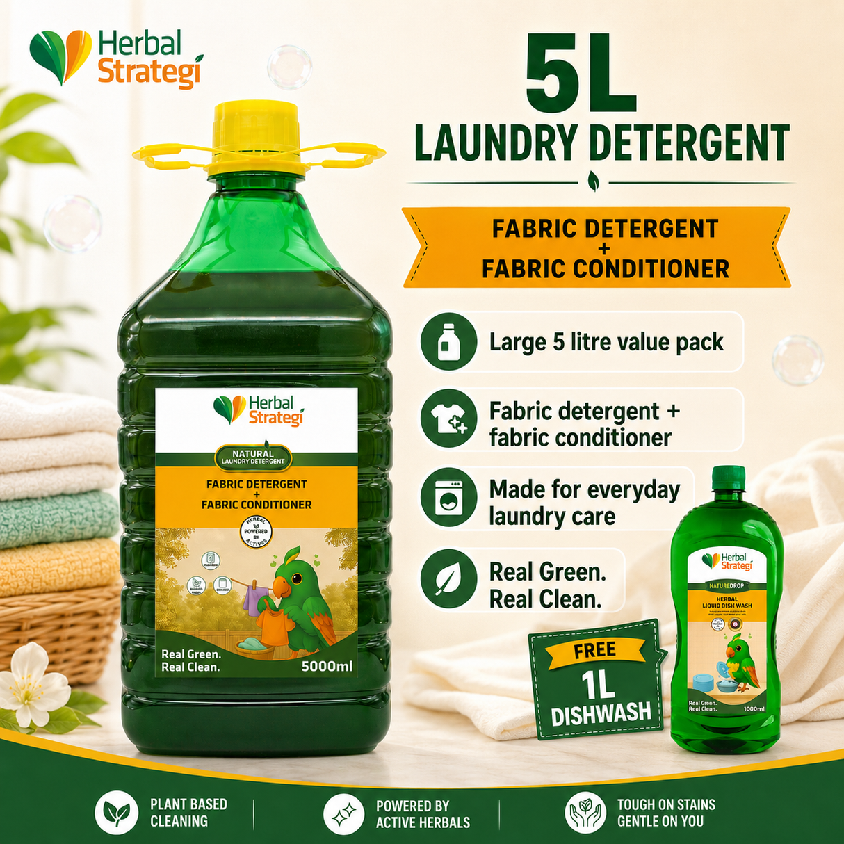 Buy 5L Laundry Detergent & Get 1L Dishwash Free