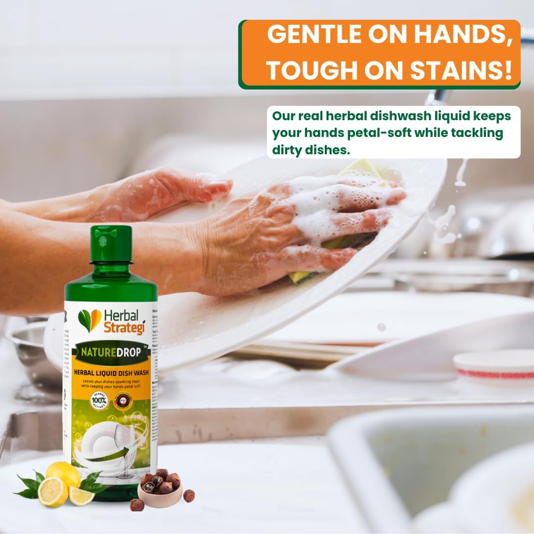 NatureDrop Dishwash Liquid – Khanewala Clean | Powered by Herbal Actives (Pack of 2 x 500 ml)