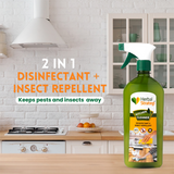 Herbal Kitchen cleaner,Disinfectant & Insect Repellent (Pack of 2 x 500 ml)