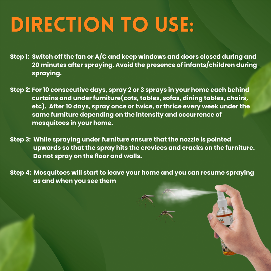 Herbal Mosquito Repellent Room Spray | Non - toxic | plant-based | 100% Herbal