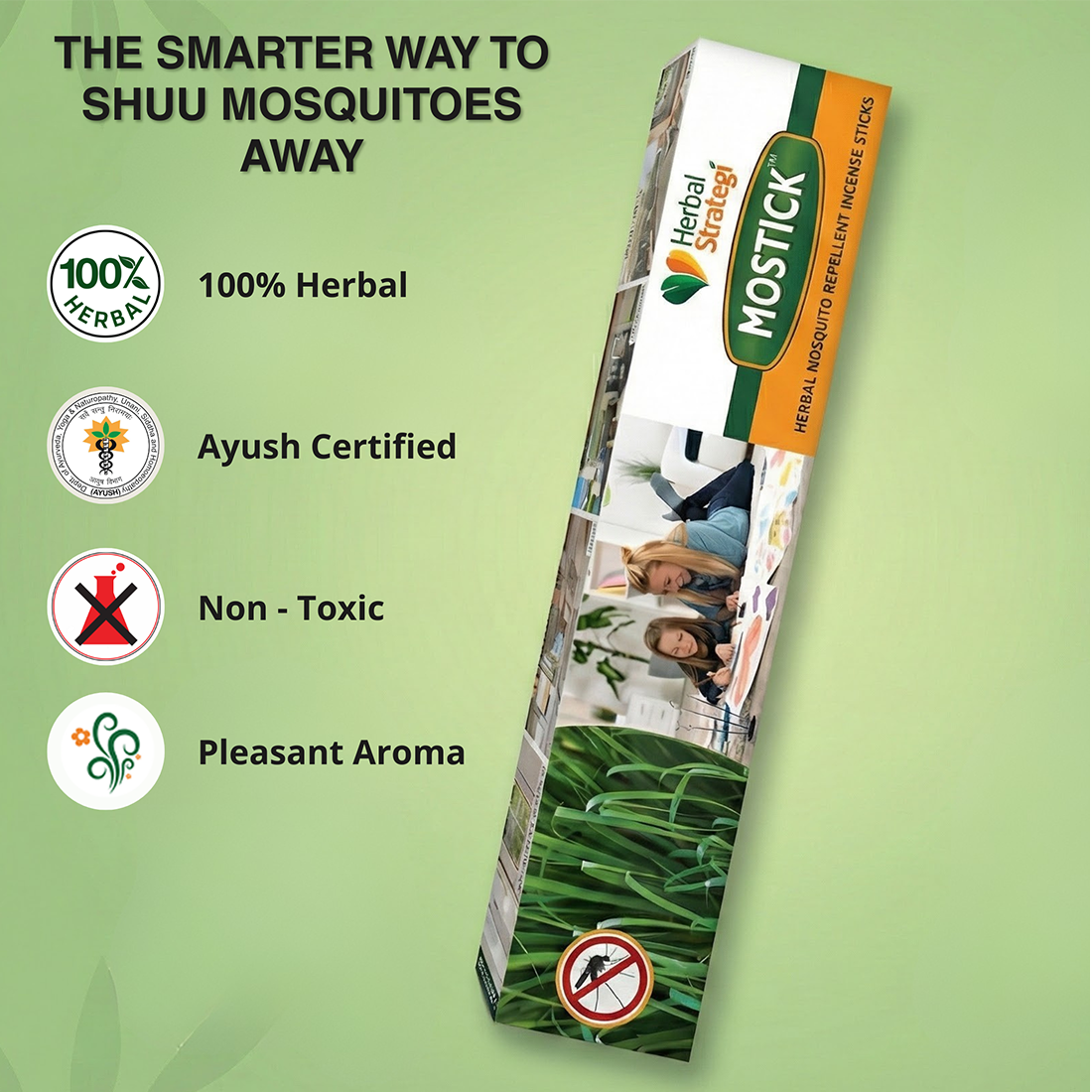 Herbal Mosquito Repellent Agarbatti/Incense Sticks | Product Size: 40 Sticks, 120 Sticks