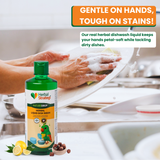 NatureDrop Herbal Liquid Dish Wash Duo – 500 ml Bottle + 1.8 L Refill Pouch