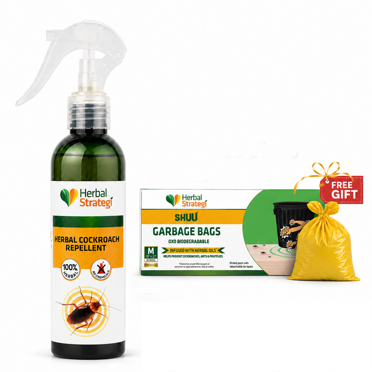 Buy Herbal Cockroach Repellent 200ml Get SHUU Garbage Bag FREE