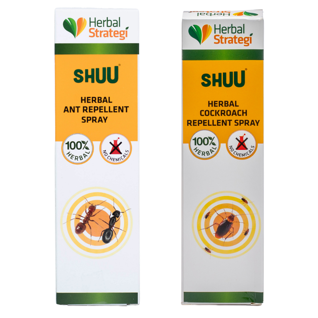 SHUU Herbal Cockroach Repellent & Ant Repellent (Pack of 2 - 100 ml  Each)