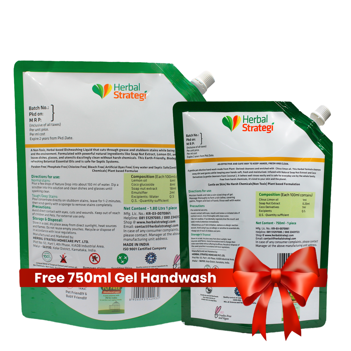 Buy Dishwashing Liquid 1.8L & Get Gel Hand Wash worth ₹225 FREE