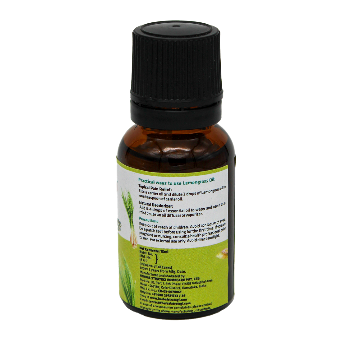 Herbal Lemongrass Essential Oil | Product Size: 15ml