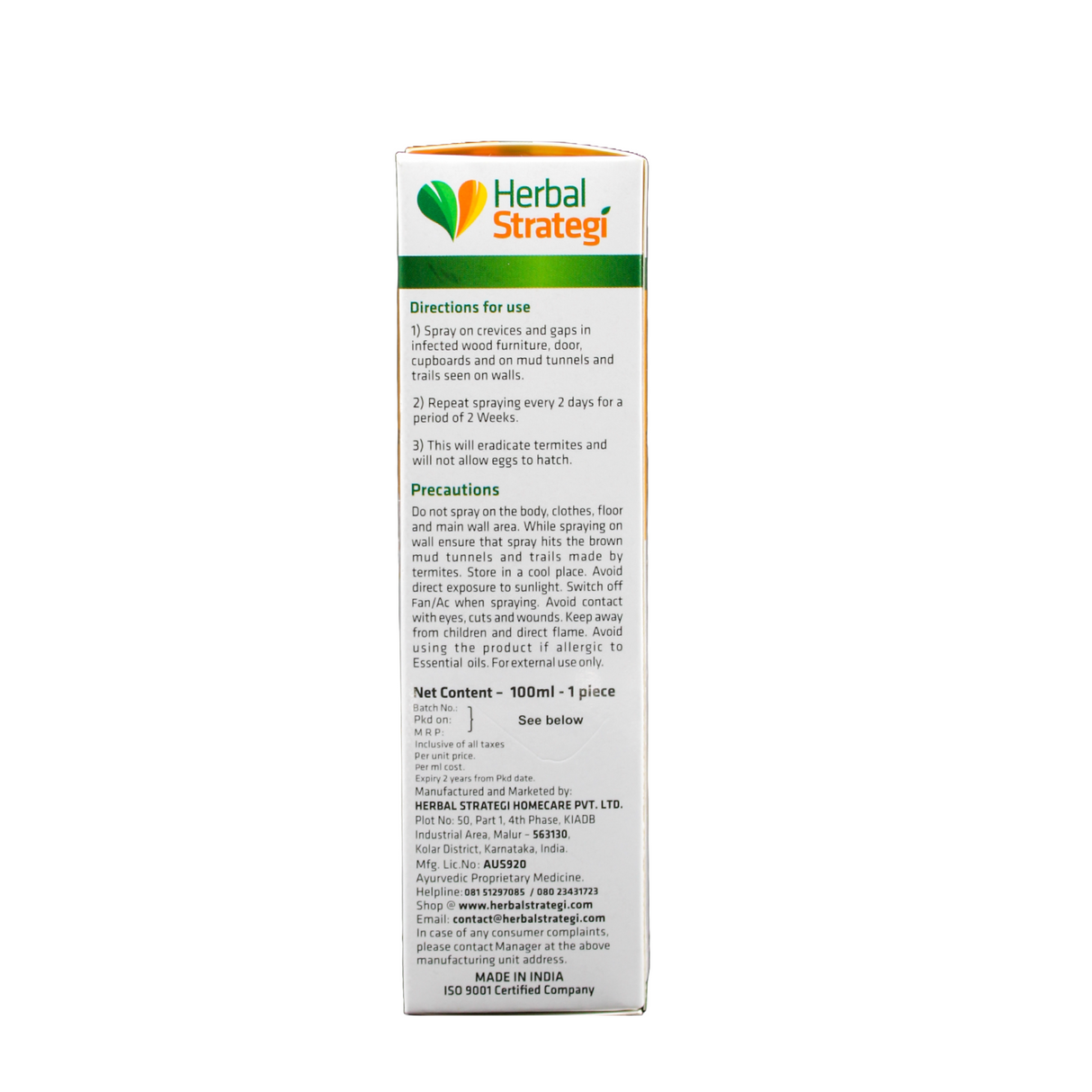 Herbal Termite Repellent Spray | 100 ml, 200 ml, 500 ml, 5 ltrs