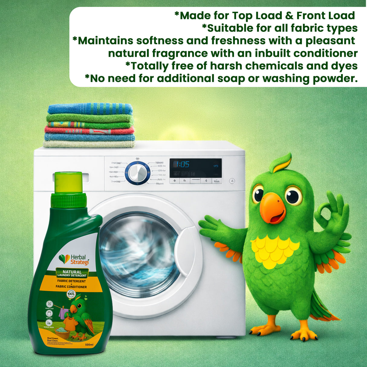 Natural Liquid Detergent | Plant-based Fabric Liquid Detergent