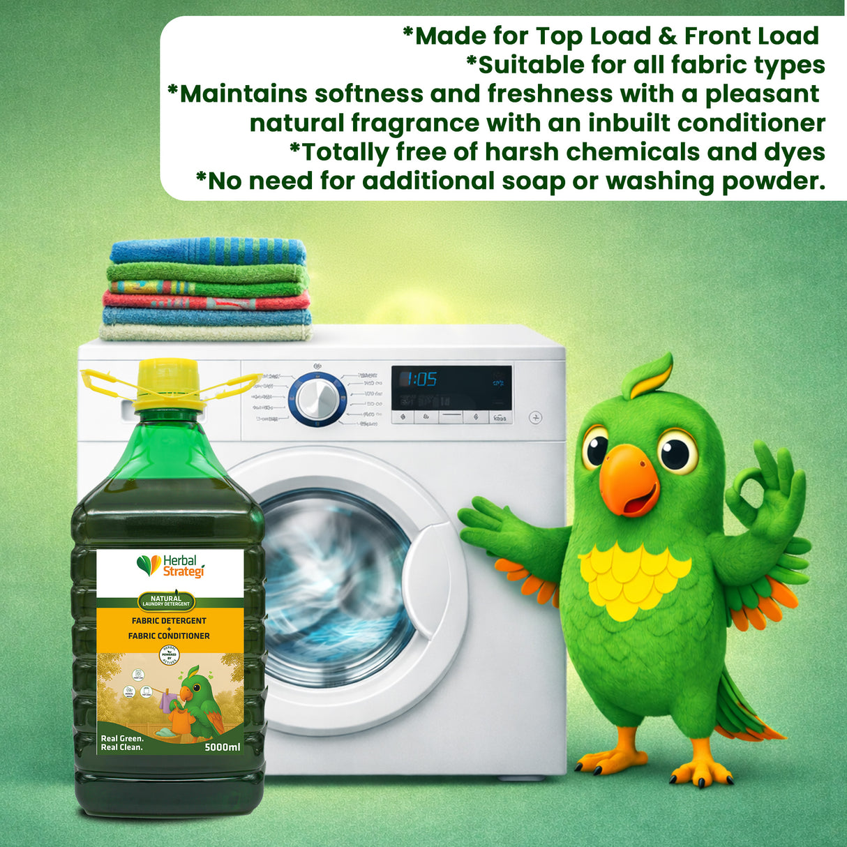 Natural Liquid Detergent | Plant-based Fabric Liquid Detergent