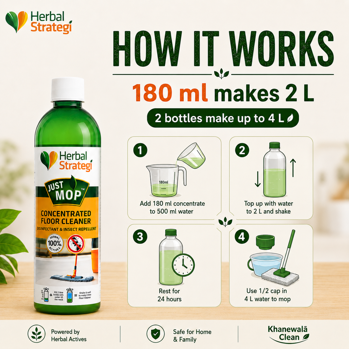 Buy Concentrated Floor Cleaner Duo & Get FREE Kitchen Cleaner 500 ml