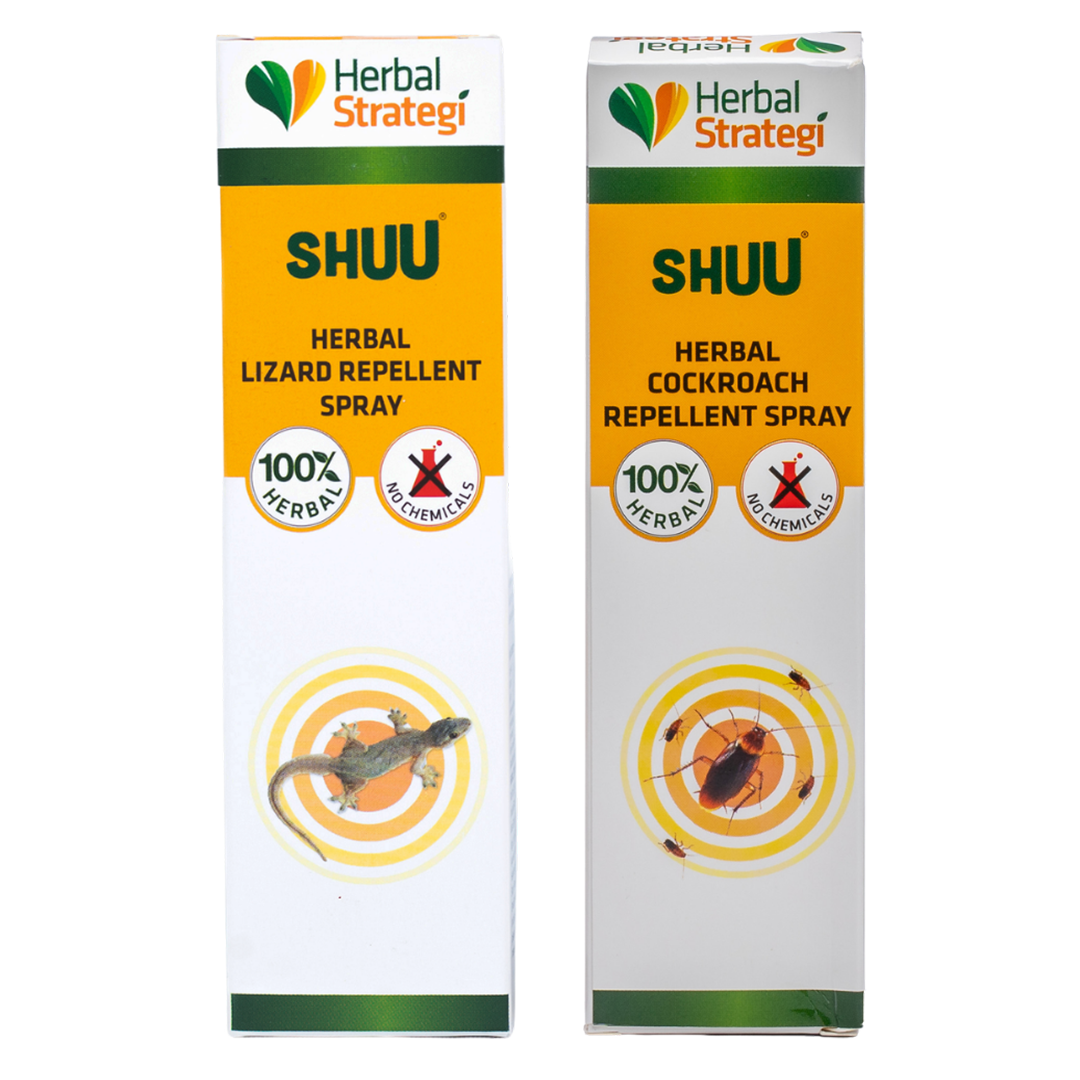 SHUU Herbal Lizard Repellent & Cockroach repellent (Pack of 2 - 100 ml Each)