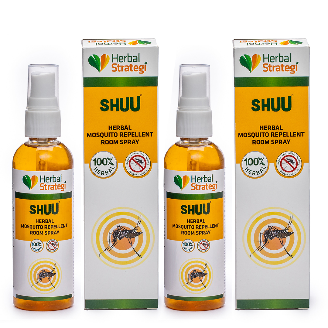 SHUU Herbal Mosquito Repellent Room Spray (Pack of 2  X 100ml)