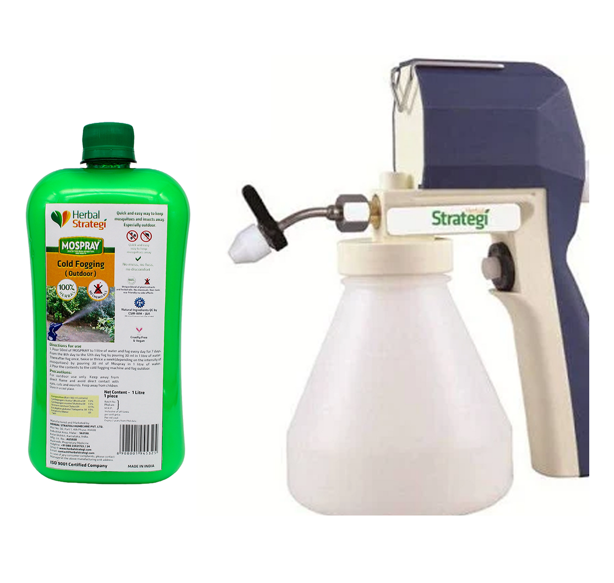 Herbal Outdoor Cold Fogging Solution For Mosquito | Product Size: 1 ltrs, 5 ltrs, 1 ltr+machine